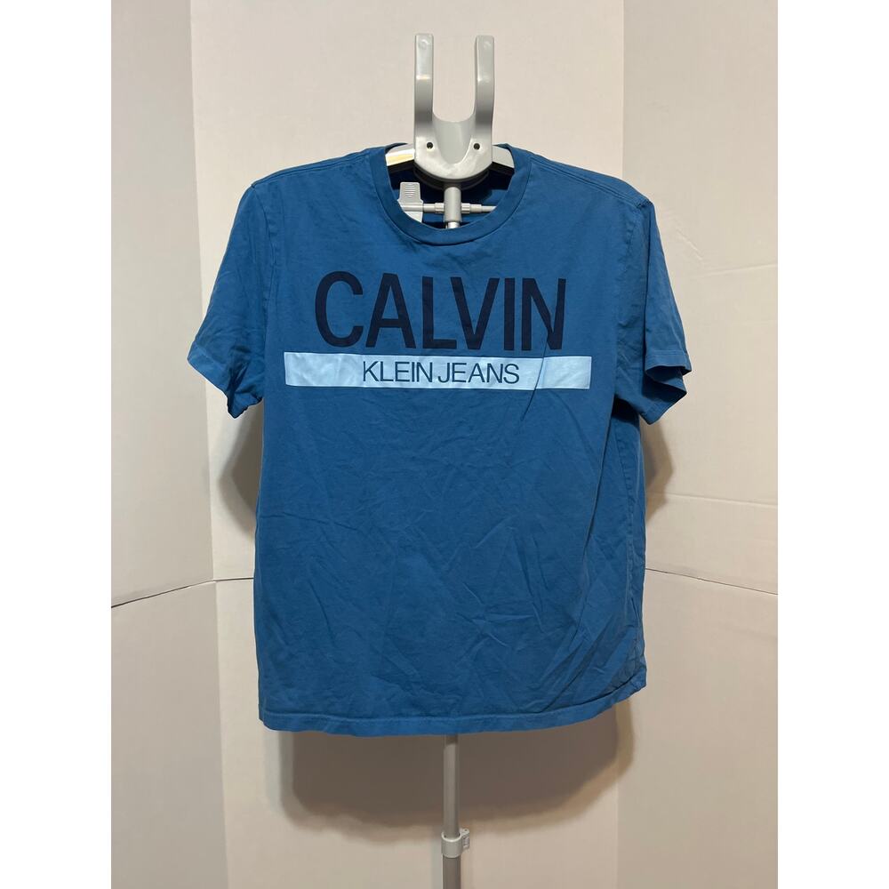 Calvin Klein Jeans Men’s Blue Graphic Logo T-Shirt Size L